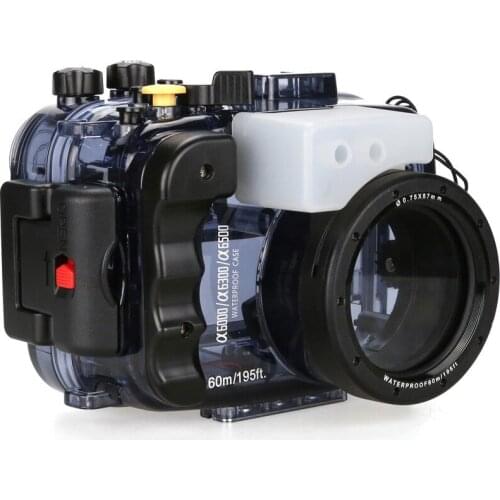 SeaFrogs Waterproof Underwater Camera Housing Case for Sony Alpha A6000 A6300 A6500 60m/195ft waterproof Used With 16-50mm Lens