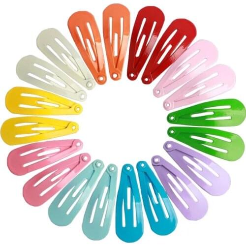 50Pcs/Lot Cute Baby Girls Hair Clips 3cm Candy Color Hairpin Solid Metal Hair Accessories Headband Kids Headdress Drop Barrettes
