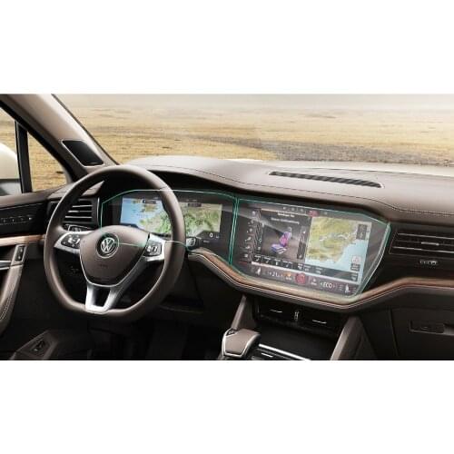 RUIYA 2Packs PET screen protective film for Touareg 2019 car touch center display screen,invisible transparent protection