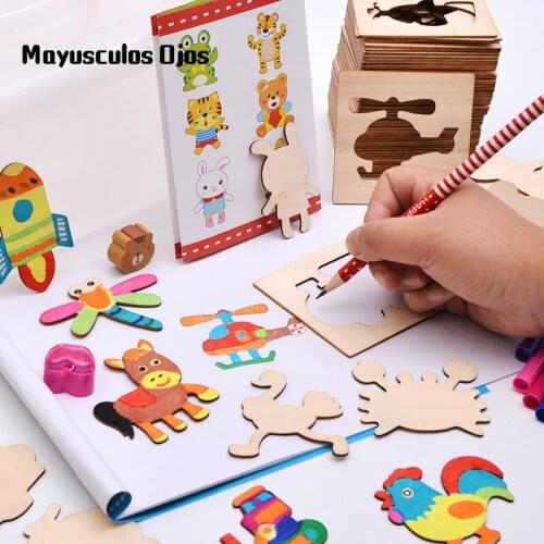 ZH 1PC Children Learn To Draw Tools Baby Graffiti Paint Coloring Painting Drawing Template Suits Toddler Toys