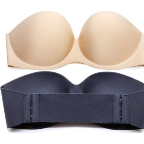 Women Sexy Strapless Push Up Unpadded Underwear Bra Invisible Seamless Wedding Dress Party Bralette Anti-Skid Wireless Brassiere