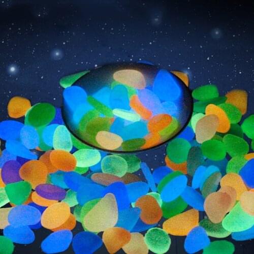 100/200/500pcs Luminous Stones Glow In The Dark Pebbles Glowing Stones for Outdoor Walkways Home Garden Yard Decor Fish Tank