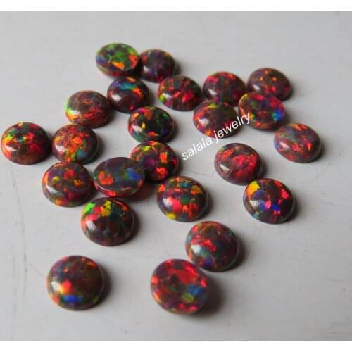 100pcs/lot OP20 Multi Cherry 5mm Round Opal Synthetic Round Cabochon Fire Opal Round Opal Cabochon Stone for Jewelry