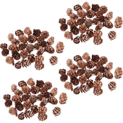 120pcs Assorted Christmas Pine Cones Ornament Natural Dried Pine Cones Crafts Fall Winter Holiday Xmas Decoration Supplies