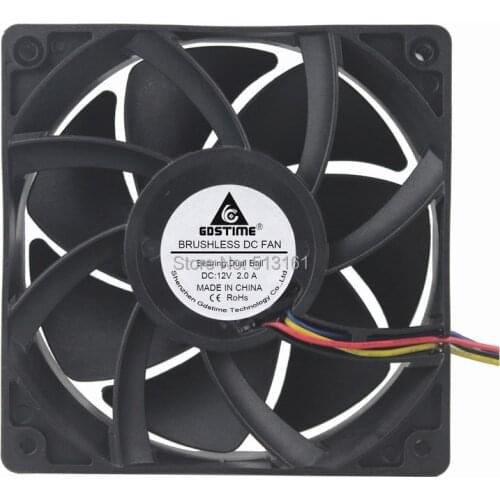 2pcs Gdstime 12V 4PIN 12038 12CM 120MM DC Brushless Computer Case Cooling Cooler Fan with FG PWM
