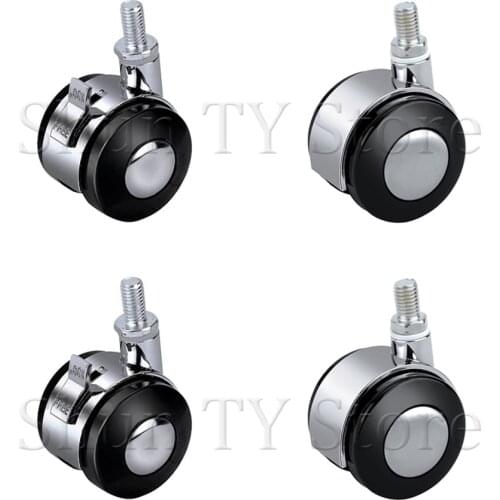 4 Pcs 1.5/2 Inch Zinc Alloy Swivel Stem Caster Wheels Heavy Duty Caster With Top Plate Nylon Wheels For Coffee Table Furniture