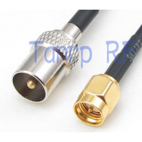 50CM Pigtail coaxial jumper RG174 extension cord cable 20in TV male plug to SMA male plug RF connector adapter