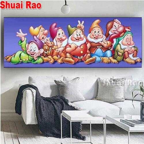 Diamond Painting Cartoon 7 dwarfs Full square Rhinestone Of Pictures Diamond mosaic Fairy tale picture, 2021 Gift childrens day