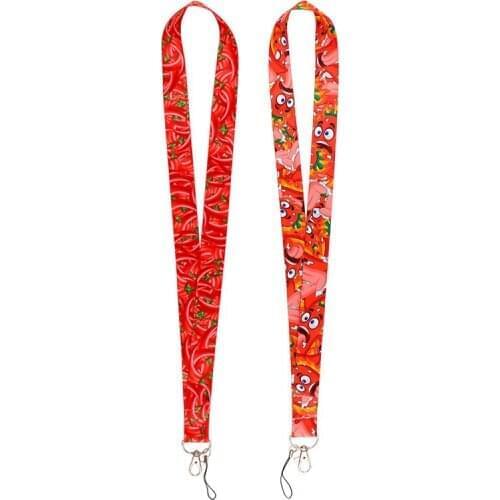 MD1106 Cartoon Red Chili lanyard Keychains For Women Man Lanyard For Keys ID Card Pass Gym Mobile Phone Badge Holder Hang Rope