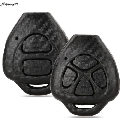 Jingyuqin Remote Car Key Cover Matte ABS Carbon Case For Toyota Avlon Crown Corolla Camry RAV4 Reiz Yaris Prado 2/4 Buttons Fob