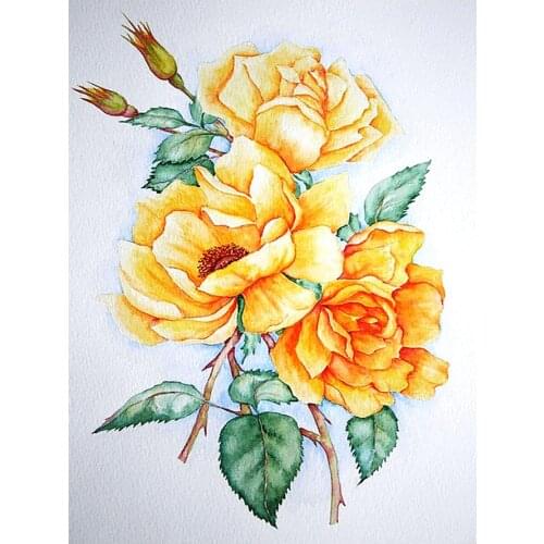 Blooming Yellow Rose Flower Diamond Painting Floral Round Full Drill Nouveaute DIY Mosaic Embroidery 5D Cross Stitch Home Decor