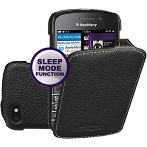 Business Up Down Flip Smart On/off Phone Shell for BB Q10 Cases Cow Genuine Leather Protective Cover Bag for BlackBerry Q10 Case