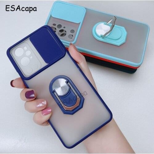 Magnetic Ring Stand Holder Case For Oneplus 9 Pro Clear Slide Camera Lens Protection Shockproof Phone Cover For One plus LE2121