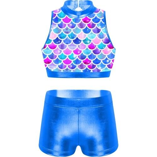 Kids Girls Ballet Dancewear Workout Gymnastics Outfits Sport Bra Top Tank Tops with Pants Shorts Ballet Dance Class Outfits