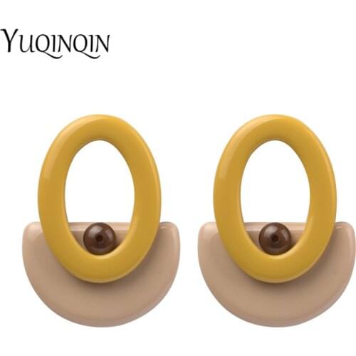 Long Acrylic Resin Fashion Dangling Drop Big Earrings for Women Large Circle Geometric Dangle Earring for Girls Vintage Brincos