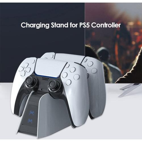 Joypad Dual Charging Dock 2-Pin Contact Charger Dock Station for PS5 Wireless Game Controller LED Charging Indicator