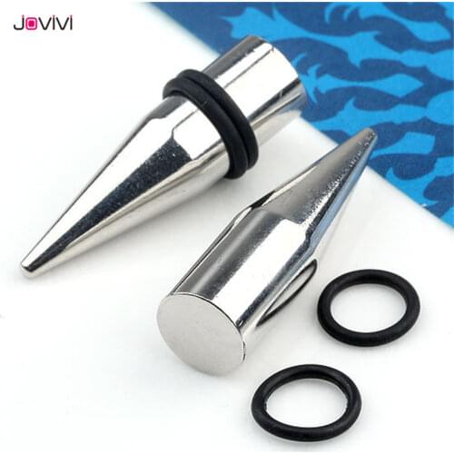 JOVIVI Stainless Steel Taper Spike Ear Expander Stretcher Flesh Ear Plugs Punk Gauge 2-10mm Ear Tunnel Body Piercing Jewelry
