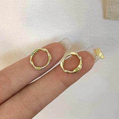 2021Korean Metal Cute 12mm Small Hoop Earrings For Women Punk Round Hoops Vintage Fashion Jewelry Gift Brincos