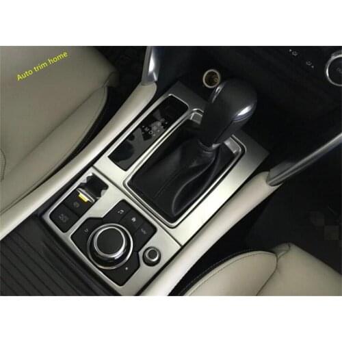 Lapetus Stainless Steel Interior Refit Kit Fit For Mazda 6 2016 2017 Gear Shifter Box + Multimedia Box Panel Cover Trim 2 Piece