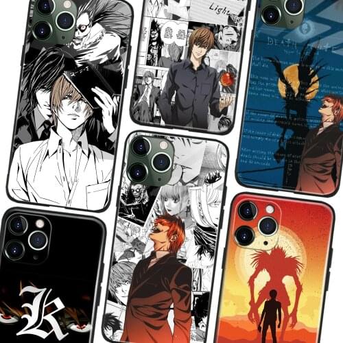 Light Yagami Death Note anime Soft TPU Glass Phone Case for IPhone SE 6s 7 8 Plus X Xr Xs 11 12 Mini Pro Max Samsung