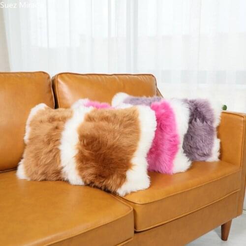 Fur waist pillow sofa office chair waist car pillow home bed jewelry pure wool meditation Seat Cushion/Back Cushion
