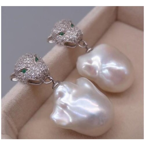 Fashion Free Shipping >> Leopard SOUTH SEA NATURAL multicolor baroque PEARL earring