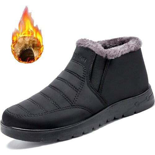 Men Boots Winter Warm Faux Short Plush Snow Boots Men Nice New Male Outdoor High Quality Winter sneakers Shoes Men Snow Boots