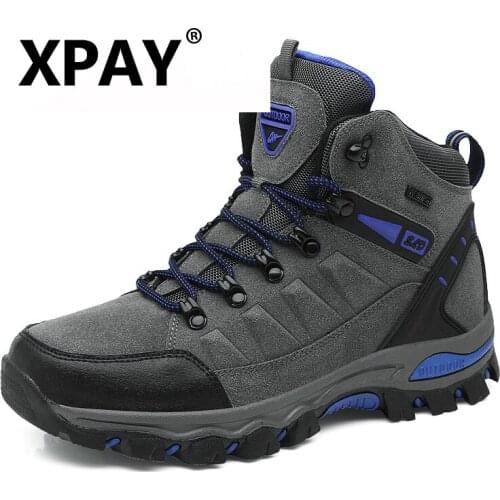 XPAY Hot Sale Winter Boots Men Shoes Waterproof Outdoor Snow Boots Fur Warm Casual Men Shoes Non Slip Couple Sneakers