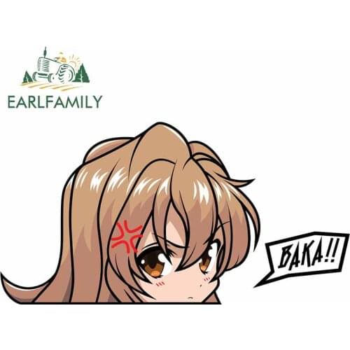 EARLFAMILY 13cm x 6.8cm for Taiga Baka Peeker Car Bumper Window DIY Custom Printing Suitable for VAN RV Laptop Decals