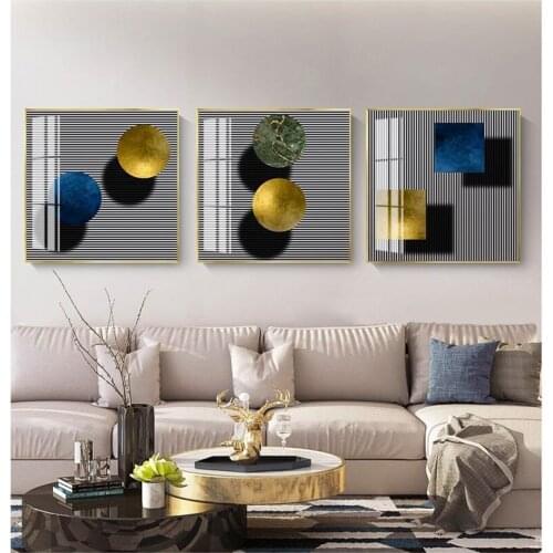 Fancy Abstract geometric pattern stripe visual art modern decorative Painting Canvas Wall Art Poster for Home hotel office decor