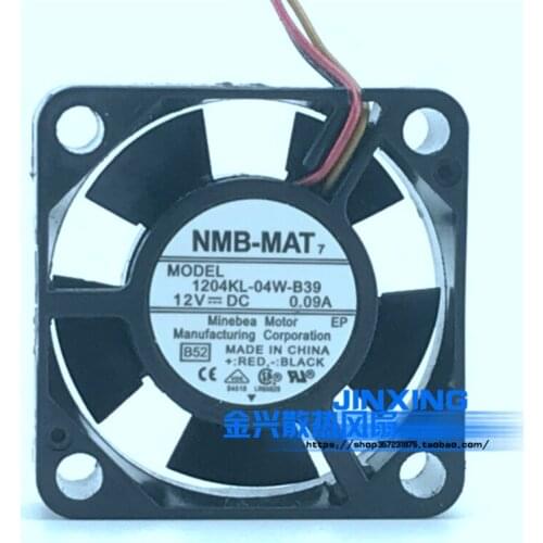 New original NMB 1204KL-04W-B39 12V 0.09A 3CM 3010 3-wire silent cooling fan