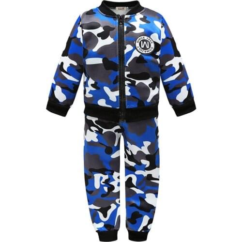 1-5Y New fashion Spring Autumn Children Clothing Boys Girls Warm Camouflage Clothing set Boys Clothes Infant Clothing