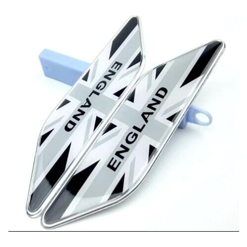 Pair England UK Flag Auto Fender Side Emblem Skirts Badge Decal Sticker Car Accessories