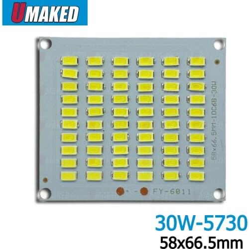 100% Full Power led PCB 30W 3000lm SMD5730 led chip,66.5x58mm led floodlight board, Aluminum plate base for LED floodlight
