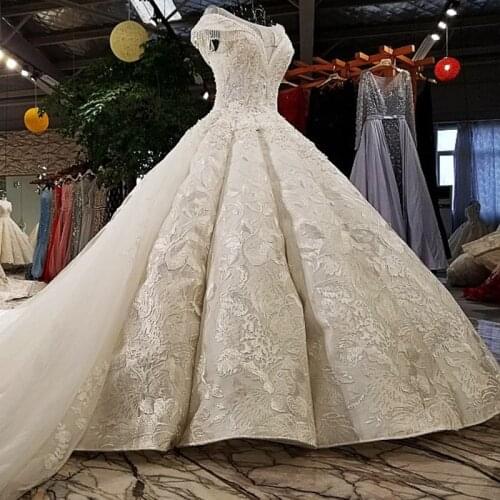 Round neck perspective customization super luxury noble Korean version of puff skirt bridal wedding dress
