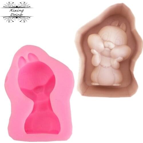 DIY 3D squirrel shaped silicone mold sugar technology candy candy mold cake decorating tool resin clay Chocolate Mold