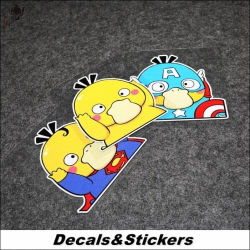 NO.L319 Cute Yellow Cartoon Platypus 3M Reflective Modified Stickers Waterproof Decals Racing Motorcycle Scratches Cover