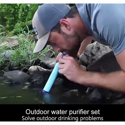 Outdoor Water Purifier Survival Multifunction Water Purifier Camping Hiking Emergency Portable Water Filter Potable Convenient