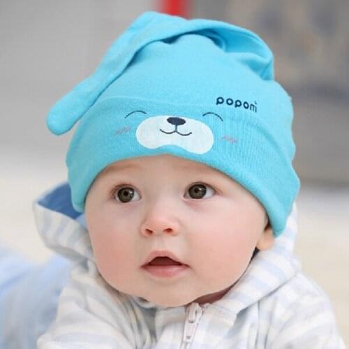 High Quality Baby Newborn Solid Cotton 9 Colors Cartoon Hats Baby Girls Boys Soft Cotton Elastic Clothing Toddler Sleep Cap wf