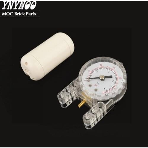 High-Tech Pneumatics 75974 Pressure Gauge - Manometer & 64065 Pneumatic Airtank MOC Building Blocks Bricks DIY Toys fit for 9641