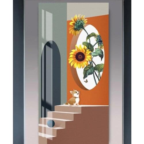 Plant Sunflower Picture Art Poster Wall Decoration Painting Canvas Animal Cat Print Minimalist Style Room Poster Home Decorative