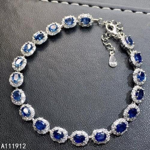 KJJEAXCMY fine jewelry natural sapphire 925 sterling silver new women hand bracelet support test beautiful