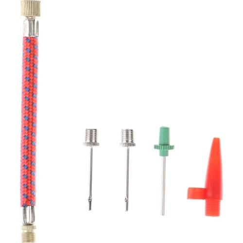 1Set Inflating Needle Kits Needle Hose Sports Ball Basketball Football Volleyball Bike Tire Tube Inflator Kit Air Pump Tool
