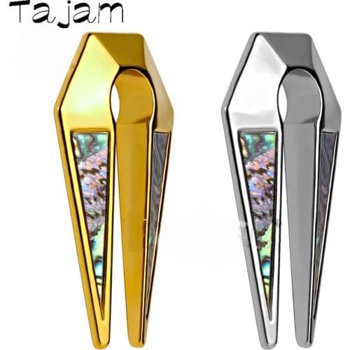 1Pair Ear Dangle Key Hole Shape Ear Weights Ear Drop Ring Gold Silver Color Shell Ear Expander Plug Dangle Body Piercing Jewelry