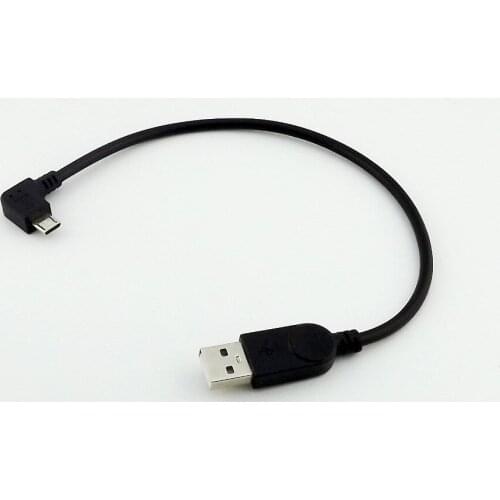 1pcs Left Angle Micro USB Male to USB 2.0 A Male Data Charge Adapter Cable 25cm