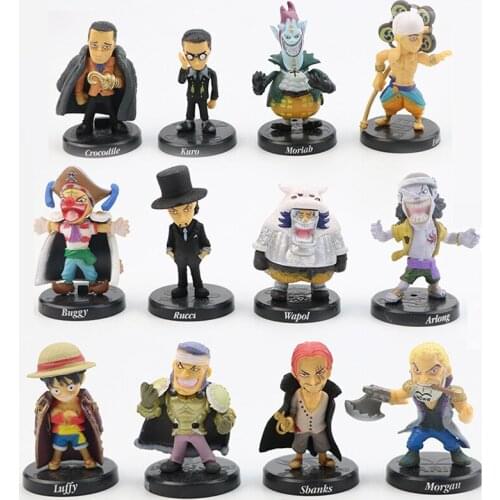 12Pcs/Set Anime One Piece Devil Fruit Users Buggy Crocodile Shanks Straw Hat Luffy Action Figure PVC Model Doll Toys Kids Gifts