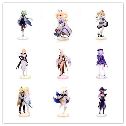 2021NewGame Genshin Impact Noelle Fischl Paimon Klee Amber Keqing Lumine Double-Sided Acrylic Stand Figure Model Decor Plate Toy