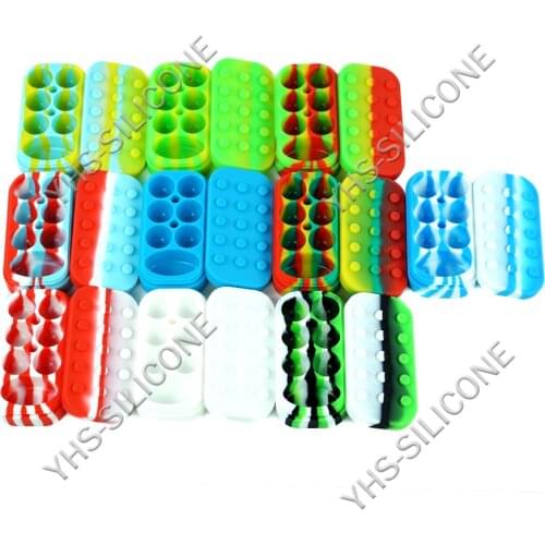 3pcs 34ml Silicone Container 6+1 Grid Non-stick Silicone Box with Cover Rectangle Shape Storage Box for Wax Oil Easy to Clean