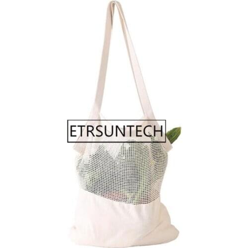 30pcs Shopping Bag Fruit Vegetables Cotton Mesh Bags Large Size Storage Bag Portable Handbag Reusable Grocery Bag Net Tote Bags