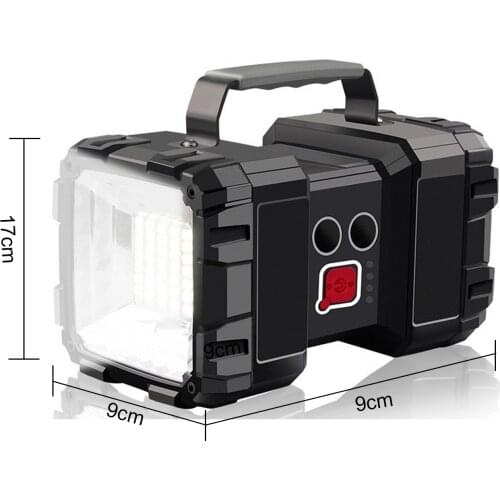 4 Core Portable Spotlights Super Bright LED Rechargeable Double Head XHP50 Searchlight Handheld Flashlight COB Floodlight
